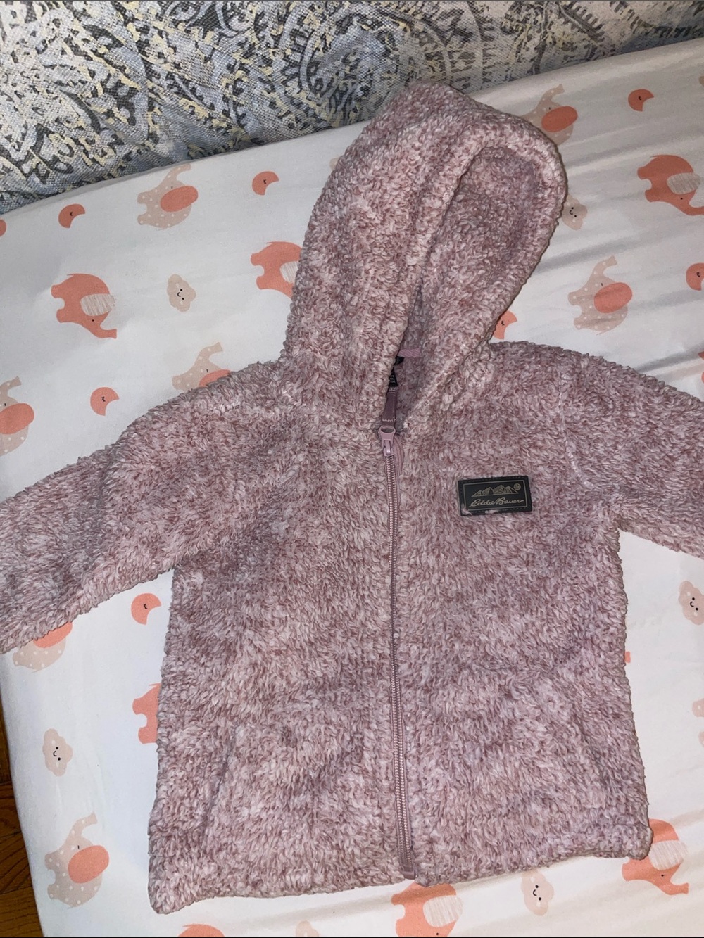 Eddie Bauer Plush Hooded Jacket in Dusty Rose